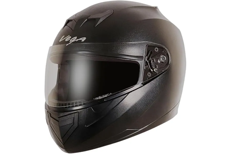 Vega Edge ISI Certified Full Face Gloss Finish Helmet for Men and Women with Clear Visor(Black, — Linkbiz SmartDeal's