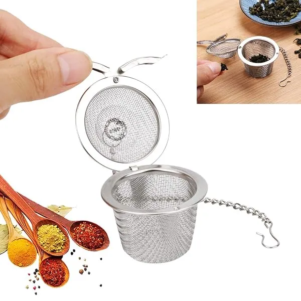 Decorcrafts Stainless Steel Teapot Green Tea Fliter Coffee Mesh Ball Infuser (Basket Shaped) — Linkbiz SmartDeal's