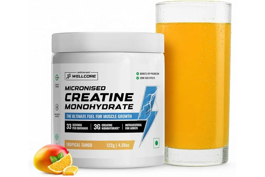 Wellcore Pure Micronised Creatine Powder (33 Servings, Tropical Tango) | For Enhanced Muscle St — Linkbiz SmartDeal's