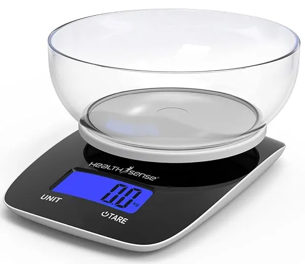 HealthSense Chef-Mate KS 33 Digital Kitchen Weighing Scale & Food Weight Machine for Health, Fitness, Home Baking & Cooking with Free Bowl, 1 Year Warranty & Batteries Included — Linkbiz SmartDeal's
