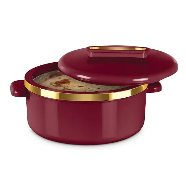 MILTON Curve 1500 Inner Stainless Steel Casserole, 1300 ml, Maroon | BPA Free | Food Grade | Easy to Carry | Easy to Store | Chapati | Roti | Curd Maker — Linkbiz SmartDeal's