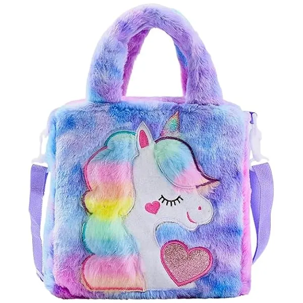 Toy Imagine Unicorn Sling Bag for Kids Birthday Gift for Girls Crossbody Bag for kids with Soft Fur Finish Baby Toddler Handbag Cute Princess Purse Mini Sling Bag for 3-12 Year Gir — Linkbiz SmartDeal's
