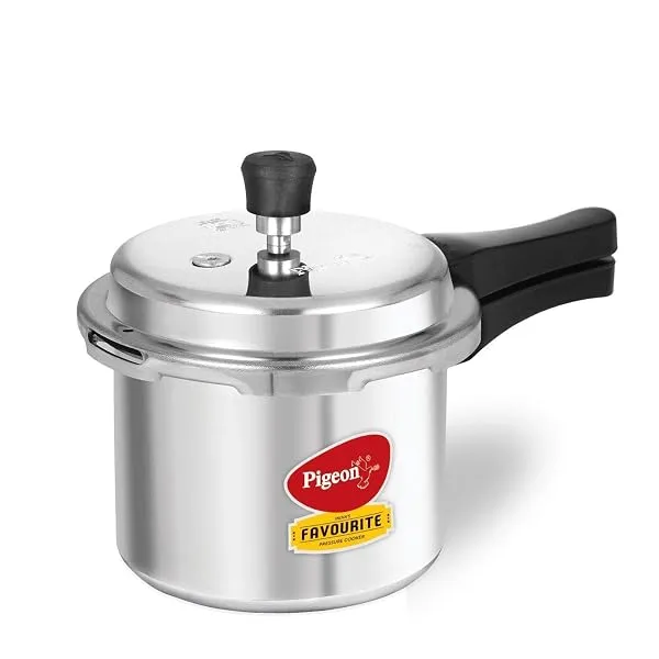 Pigeon By Stovekraft Favourite Induction Base Aluminium Pressure Cooker with Outer Lid, 3 Litres (Silver) — Linkbiz SmartDeal's