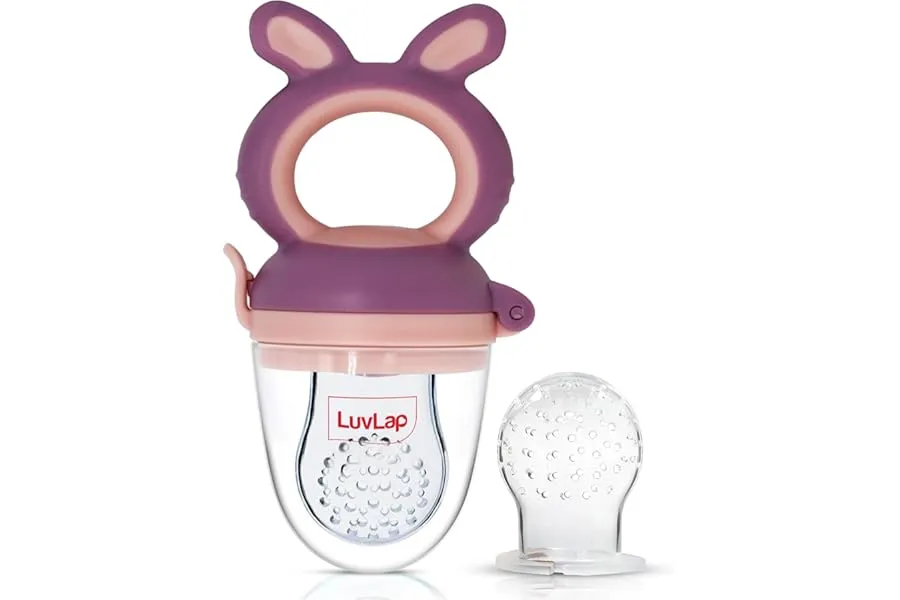 LuvLap Silicone Food/Fruit Nibbler with Extra Mesh, Soft Pacifier/Feeder, Teether for Baby, Inf — Linkbiz SmartDeal's