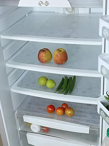 Kuber Industries CTKTC6968 PVC Rectangular Fridge Mat Set (White) -6 Pieces — Linkbiz SmartDeal's