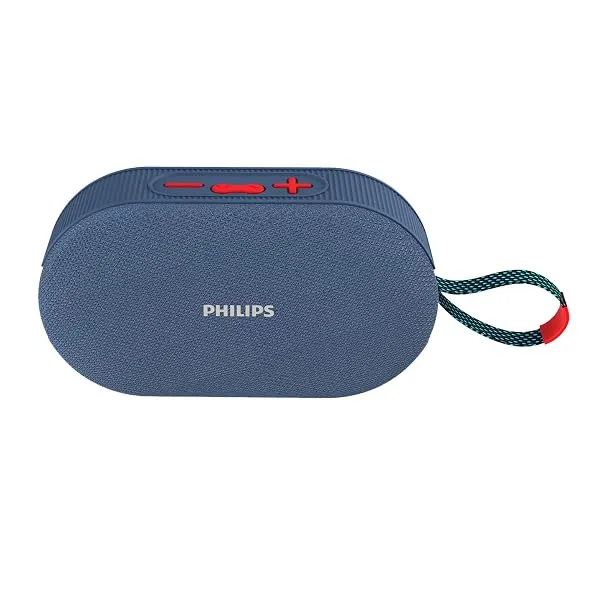 PHILIPS Audio TAS1400BL Wireless Bluetooth Speaker with Deep Bass, Passive Radiator, 12W Sound Output, 1200mAh Rechargable Battery, RGB Light Modes, 10H Playtime, Supports TF/USB/B — Linkbiz SmartDeal's