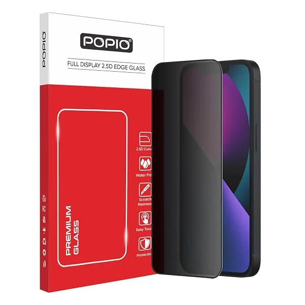 POPIO Military-Grade Privacy Screen Protector for iPhone 13/13 Pro / 14 / 16E / 17E – 9H Tempered Glass, Anti-Spy Protection, Scratch-Resistant, HD Clarity (1 Pack) — Linkbiz SmartDeal's