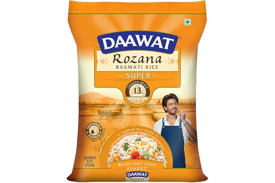 Daawat Rozana Super Basmati Rice 5Kg| For Everyday Consumption| Cooked Grain Upto 13mm*| Natura — Linkbiz SmartDeal's