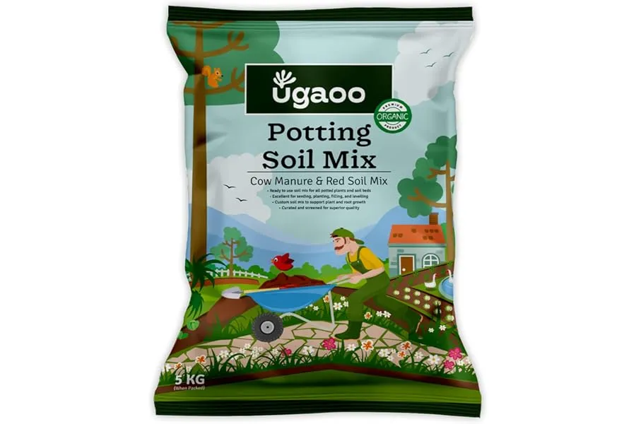 Ugaoo Ready-to-Use Potting Soil for Plants 5 Kg | Organic Potting Mix with Red Soil and Cow Man — Linkbiz SmartDeal's