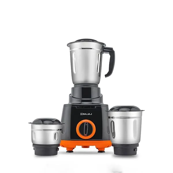 Bajaj Rex 500W Mixer Grinder | 3 Stainless Steel Jars with Multifunctional Blades | Nutri-Pro Feature for Efficient Grinding & Blending | Adjustable Speed Control | 1 Year Warranty — Linkbiz SmartDeal's