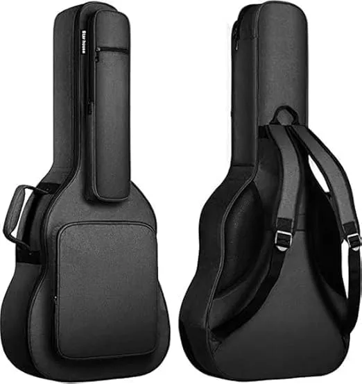 Grow wings Musical 39,40,41 Inches Acoustic Guitar Bag, Classical Guitar Bag 8mm Extra Thick Padded, 3 Pockets Guitar Gig Bag Soft with Waterproof Oxford Cloth (Black-Z) — Linkbiz SmartDeal's