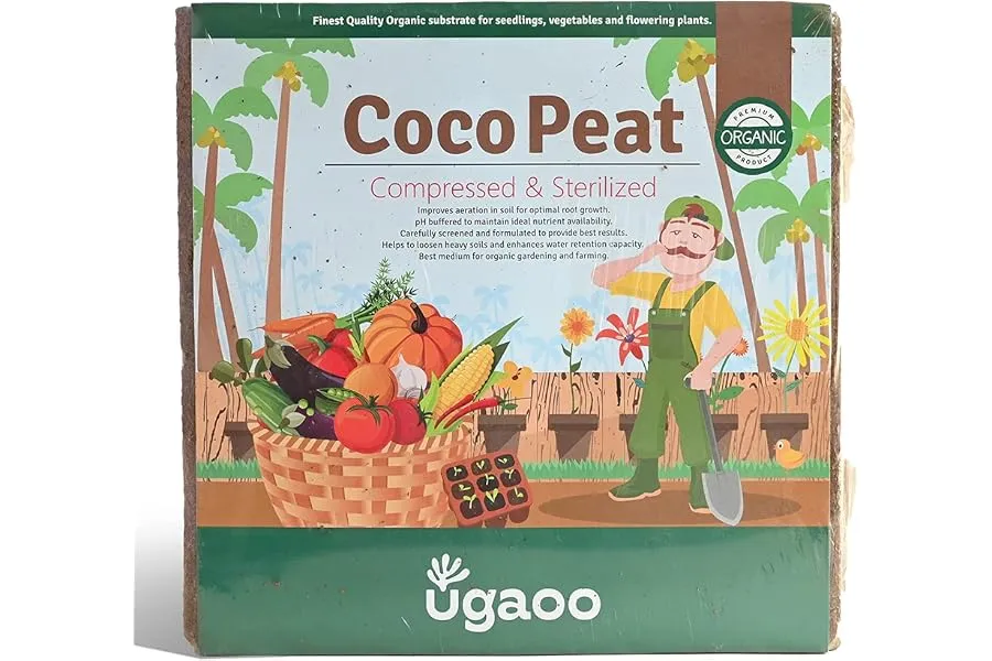 Ugaoo Cocopeat Block 5 Kg | Expands Upto 75 litres of Light Coco Peat Growing Medium | Pre-Wash — Linkbiz SmartDeal's