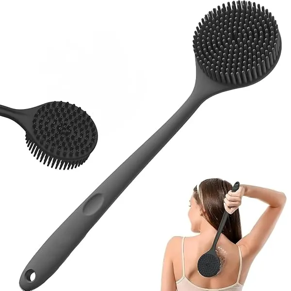 ANTIL'S Soft Silicone Back Scrubber with Long Handle for Shower & Bath | Flexible Exfoliating Brush with Gentle Bristles for Smooth Skin | Body Scrubber for Men, Women & Boys | Ide — Linkbiz SmartDeal's