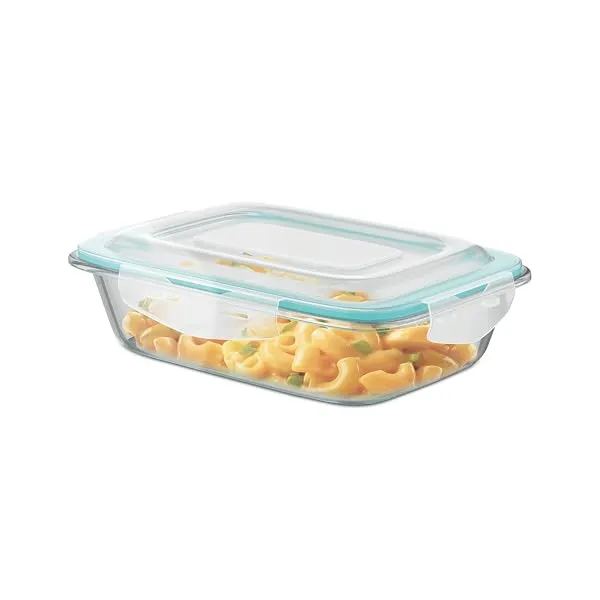 Signoraware Lock N Store Borosilicate Glass Rectangular Container with Lid | Microwave & freezer safe | Airtight & Leakproof | Ideal for Kitchen Use, Lunch box & Reheating Leftover — Linkbiz SmartDeal's