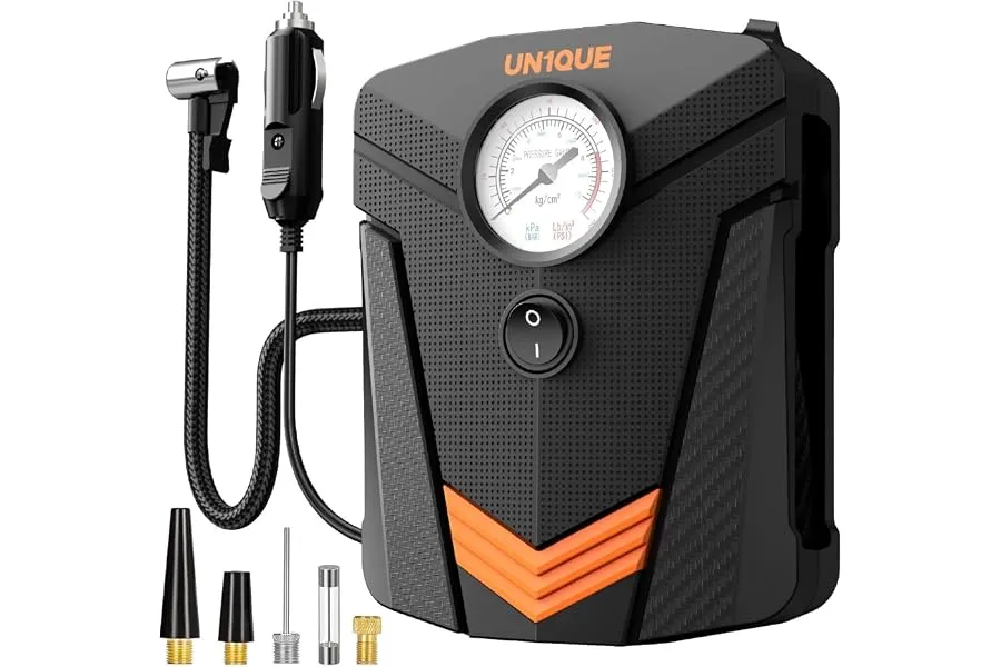 UN1QUE Tyre Inflator for Car, 150PSI Car Air Pump, 12V DC Portable Air Compressor for Tyre, Fas — Linkbiz SmartDeal's