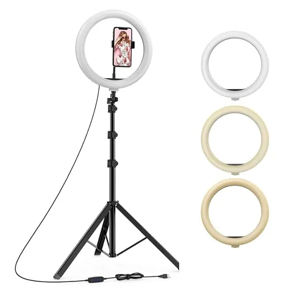 Tygot 10 Inches Big LED Ring Light for Camera, Phone, tiktok, YouTube, Video Shooting and Makeup, 10" inch Ring Light with 7 Feet Long Foldable and Lightweight Tripod Stand — Linkbiz SmartDeal's