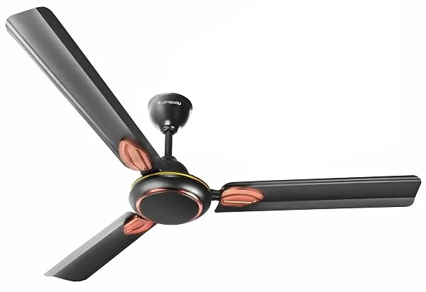 LONGWAY Kiger P1 1200 mm/48 inch Ultra High Speed 3 Blade Anti-Dust Decorative Star Rated Ceiling Fan 2 Years Warranty (Smoked Brown, Pack of 1) — Linkbiz SmartDeal's