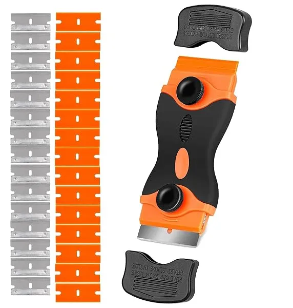 NEXT GEEK Glue Remover Cleaning Scraper Tool Double Edged Multipurpose Removing Paint, Labels, Sticker, 15 Piece Plastic Blades And 15 Piece Metal Blades — Linkbiz SmartDeal's
