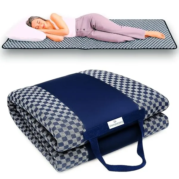 Sleepezee Premium Foldable Mattress for Floor, Single Bed Folding Mattress, Foam Lightweight for Travel & Guest Floor Sleeping with Breathable Cotton Fabric, Portable & Washable (7 — Linkbiz SmartDeal's