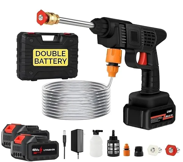 Car Washer High Pressure Gun TEKCOOL Cordless Portable Wireless Pressure Washer Gun 48V 12000mah High Pressure Water Gun for Car Wash Bike Washing Cleaning| Adjustable Nozzle and 5 — Linkbiz SmartDeal's