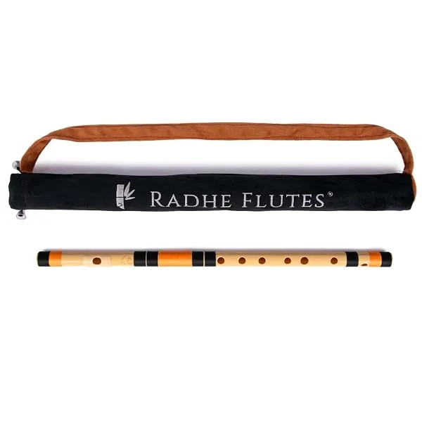 Radhe Flutes | PVC Fiber | C Sharp | Right Handed | Black & Orange Threads | Assorted Colours for Velvet Cover + Complete Flute Beginners Online Course In Hindi and English — Linkbiz SmartDeal's