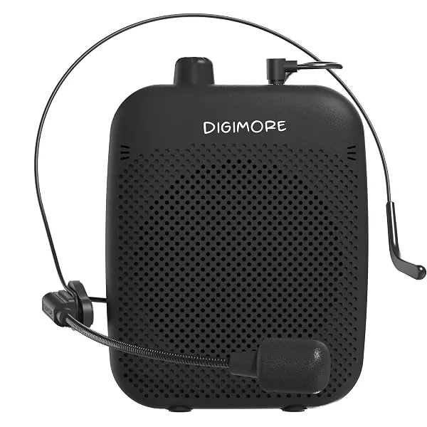 DIGIMORE 10W Voice Amplifier for Teachers w/Wired Headset Mic | 12Hrs Battery | BT 5.4 | in-Built Noise Reduction | Speaker for Tour Guides, Yoga, Announcements, Schools & Colleges — Linkbiz SmartDeal's