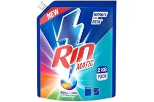 RIN Matic Liquid Detergent, 2Kg, for Dazzling Brightness, with Bright Lock Technology, Long-Las — Linkbiz SmartDeal's