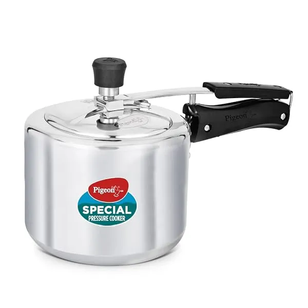Pigeon by Stovekraft 3 Litre Special Aluminium Inner Lid Non-Induction base Pressure Cooker (Silver) BIS Certified — Linkbiz SmartDeal's