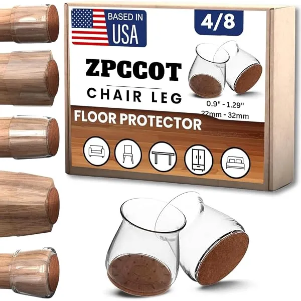 8 Pcs Silicone Chair Leg Floor Protectors, Premium Felt Furniture Pads for Hardwood Floors, Furniture Sliders for Chair Legs, Stool Leg Protectors Cap for Avoid Noise and Scratches — Linkbiz SmartDeal's