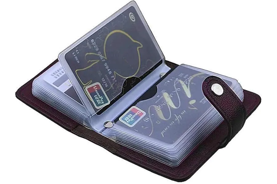 Stealodeal Brown 28 Slots Leather Debit/Credit/ATM Men & Women Card Holder — Linkbiz SmartDeal's
