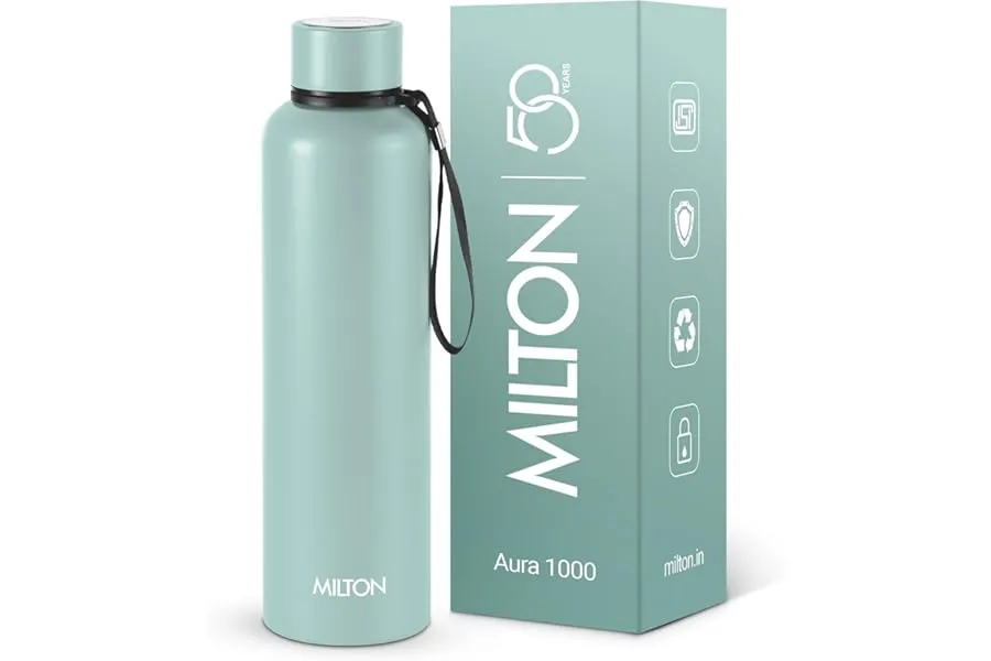 Milton Aura 1000 Thermosteel Water Bottle, 24 Hr Hot and Cold I Leak Proof Lid, ISI Certified I — Linkbiz SmartDeal's