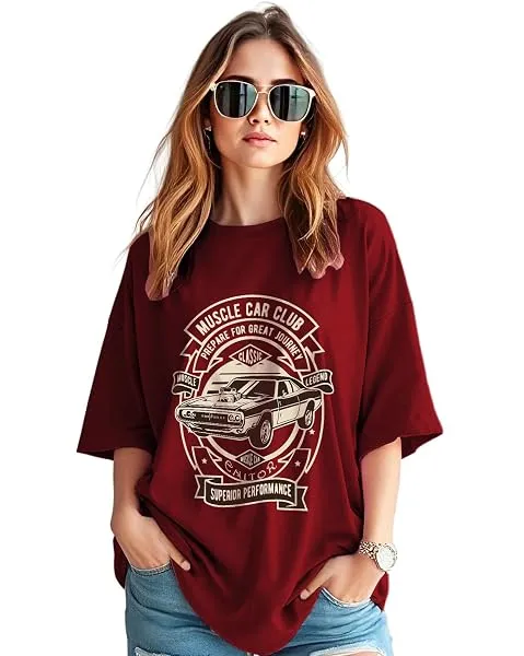 AUSK Oversized T-Shirt for Womens || Graphic Front Printed Loose fit Womens Tshirt — Linkbiz SmartDeal's