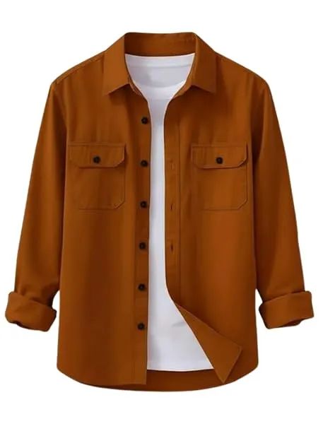 DEELMO Men’s Stylish Cotton Blend Casual Shirt || Full Sleeve Button-Down Shirt with Dual Flap Pockets || Comfortable Breathable Fabric || Perfect for Casual Office and Outing Wear — Linkbiz SmartDeal's