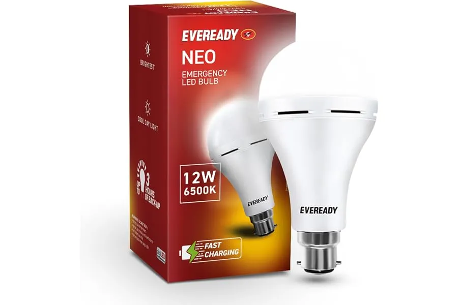 EVEREADY 12W Emergency Inverter LED Bulb, Rechargeable, B22 | 4 Hour Battery Backup, Ideal for — Linkbiz SmartDeal's