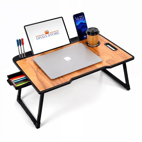 Mota Barman Study Table Bed Table Premium Laptop Table/Foldable and Portable Wooden/Writing Desk for Office/Home/School (Wood Cotted) — Linkbiz SmartDeal's