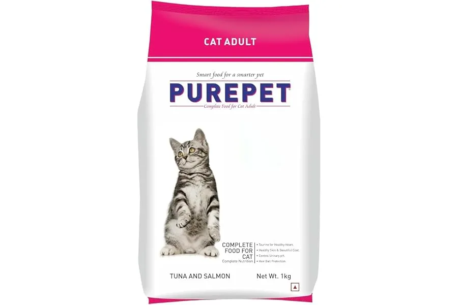 Purepet Adult Dry Cat Food 1kg | Tuna & Salmon Flavour | Hairball Protection | Heart Care with — Linkbiz SmartDeal's