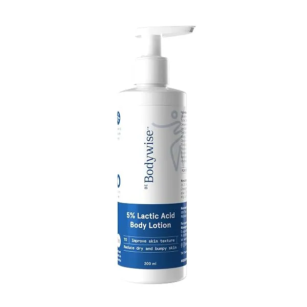 Be Bodywise 5% AHA Lactic Acid Body Lotion with 48Hr Moisturisation 200ml | Dermatologically Tested | Improves Skin Texture & Reduces Appearance of Strawberry Legs | With Lactic Ac — Linkbiz SmartDeal's