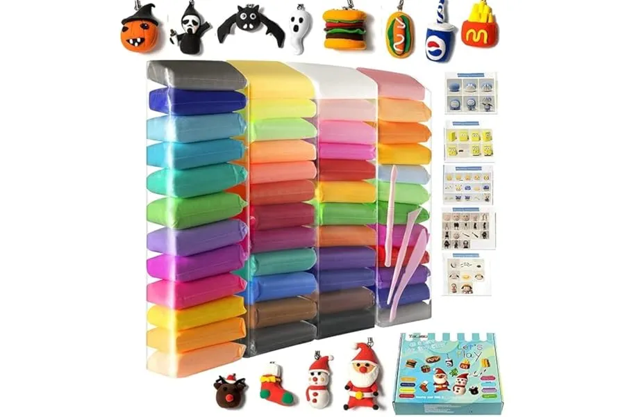 Eclet 24 Pcs Colours Colors Air Dry Clay. Super Light DIY Clay for Model Air Dry Clay Fun Toy, — Linkbiz SmartDeal's