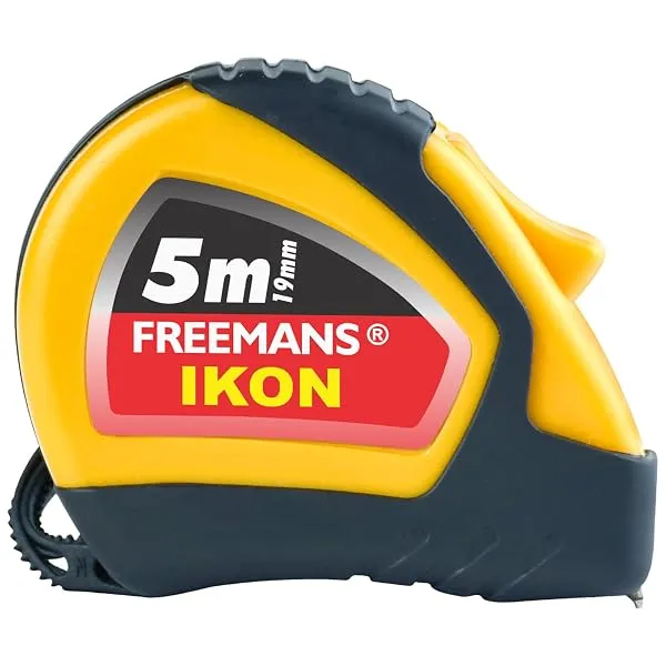 FREEMANS IKON 5m:19mm Steel Inchi Measuring Tape - 5m With Unbreakable ABS case || Soft Grip Bi-material Case || Auto-lock and Belt Clip || Measurement Tape — Linkbiz SmartDeal's