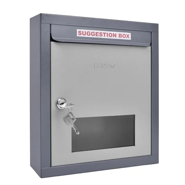 Plantex All in one Multipurpose use Box- Letter Box/Post Box for Gate Home and Office/Suggestion Box for Office use/Complaint/Donation Box with Lock Table Top or Wall Mount Pack of — Linkbiz SmartDeal's