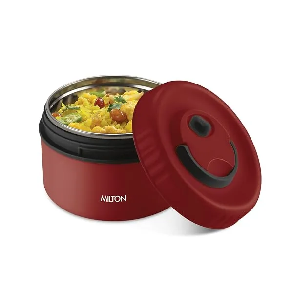 MILTON Snack Box Big I Inner Steel, PU Insulated 510 ml I Leak Proof with Air Vent I Lunch Box for Office Use, School I Maroon — Linkbiz SmartDeal's
