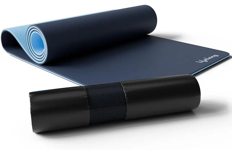 Lifelong 6mm Dual Color TPE Material Anti-Slip Yoga Mat for Home, Gym, Yoga, Workout and Exerci — Linkbiz SmartDeal's