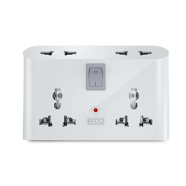 GM 3019 3 Pin Universal Multi Plug Travel Adaptor with 6 AMP for Home Applications, Computers, Laptops — Linkbiz SmartDeal's