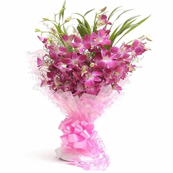 EG2i Fresh Live Flower Bouquet of 6 Purple Flowers For Birthday, Anniversary, Wedding, Mother's Day, Father's Day, Valentine | Same Day Delivery — Linkbiz SmartDeal's