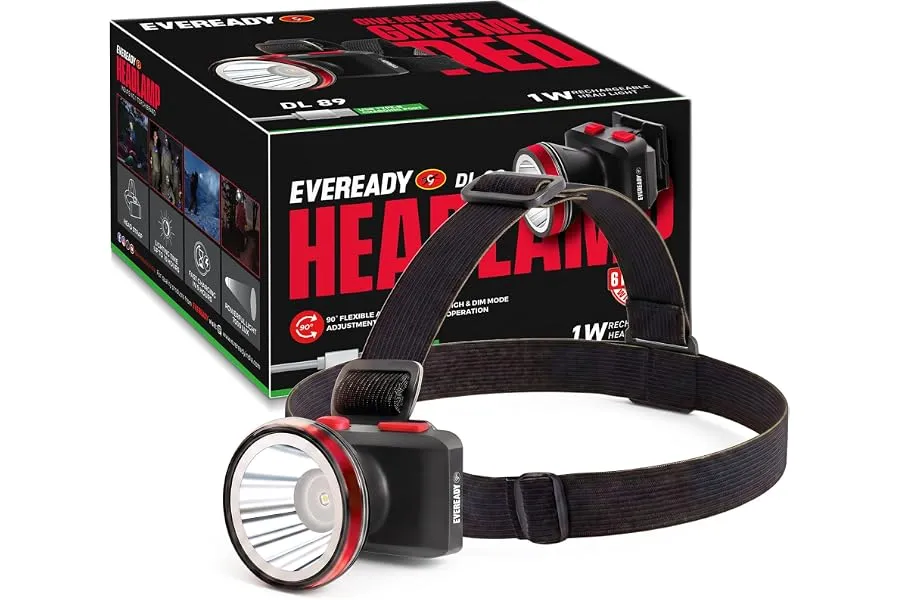 EVEREADY DL89 Rechargeable LED Headlamp, USB Type-C, 90° Tilt | Wearable Without Helmet, Fast U — Linkbiz SmartDeal's