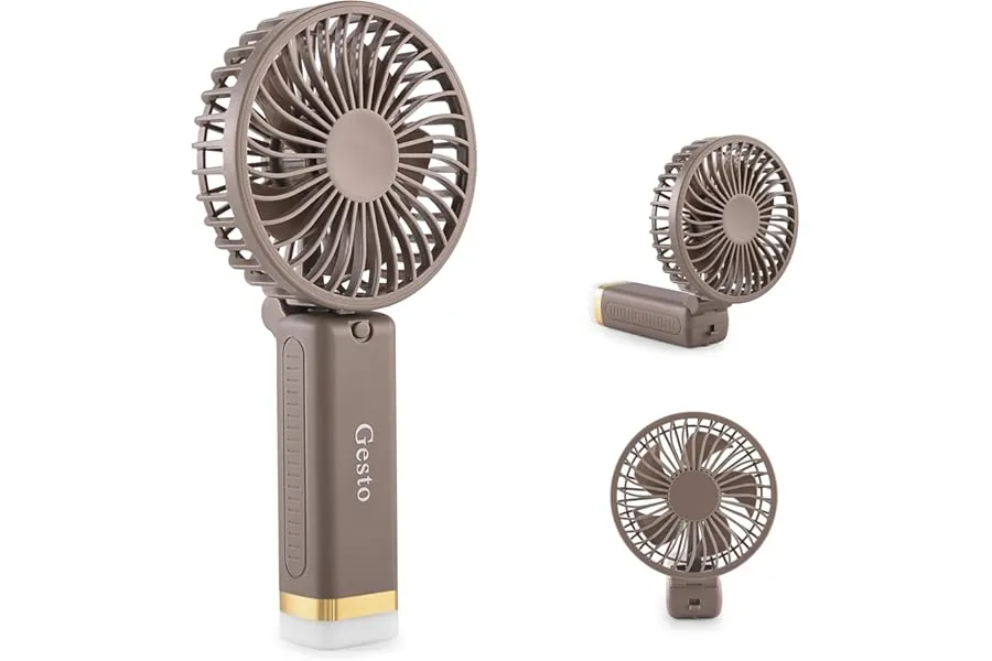 Gesto Portable Fan Rechargeable with LED Light – Foldable Mini Fan, Small Fan,USB Charging Hand — Linkbiz SmartDeal's