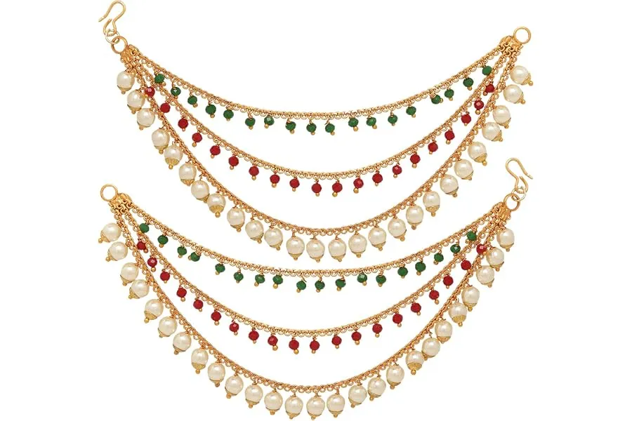 ZENEME Women's Golden Gold Plated Long Hair Chain Jewellery Earring — Linkbiz SmartDeal's