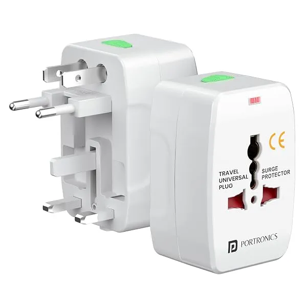 Portronics Juicemate Go Universal Travel Adapter with 6A AC Socket Output,Universal AC Socket, All in One International Travel Fast Charging Adapter,Suitable for 180+ Countries US, — Linkbiz SmartDeal's