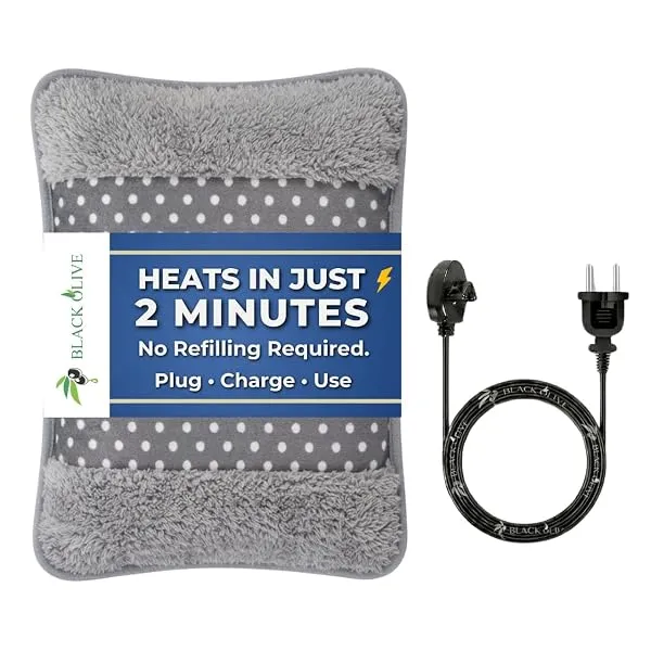 Hot Water Bag BLACK OLIVE® Heating Gel Bag For Pain Relief Electric Hot Pack Heat Pad Electric Heating Pad For Menstrual, Period Cramps, Back & Muscle Pain Men & Women With Chargin — Linkbiz SmartDeal's