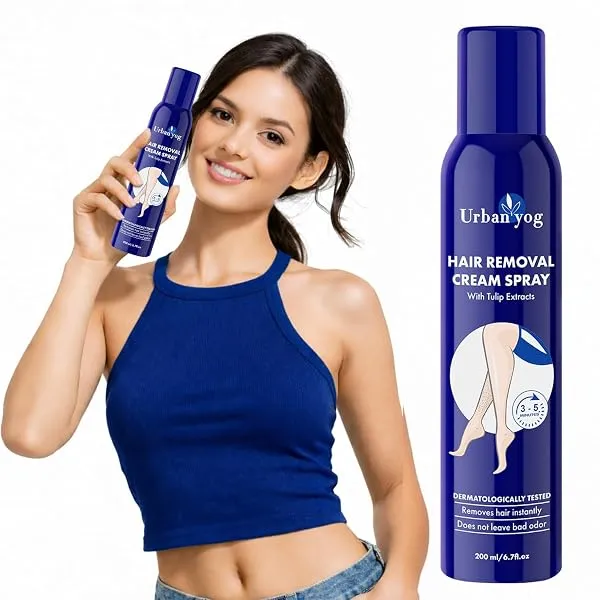 Urban yog Hair Removal Cream Spray for Women | Painless Body Hair Removal Spray for legs, hands, underarm & back (200 ML, Tulip (Blue)) — Linkbiz SmartDeal's